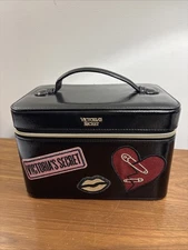 Victoria’s Secretary Patch Vanity Cosmetic Case Black Gold