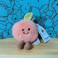 Jellycat Cute Fuzzy Peach Plush   Amuseables Fruit Soft Toy Gift for All Ages