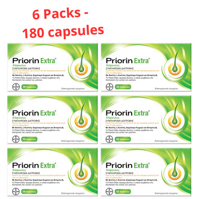 6x Priorin Capsules 30caps, Total 180 Caps, 3 Months Hair Growth Treatment