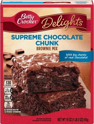 Betty Crocker Delights Supreme Chocolate Chunk Brownie Mix 18 oz Box