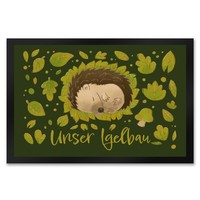 Unser Igelbau FußMatte XXL In 50X75 Cm Mit SüßEm Igel Auf Laub