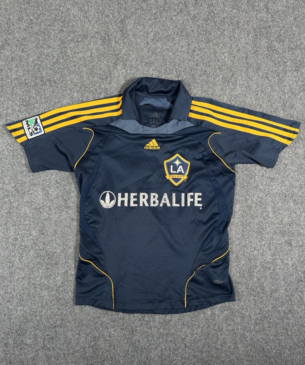 Adidas LA Galaxy David Beckham 07/08 Football Shirt Youth S Blue
