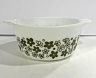 Vintage Pyrex 474-B Spring Blossom Green Crazy Daisy 1 1/2 Qt Casserole No Lid