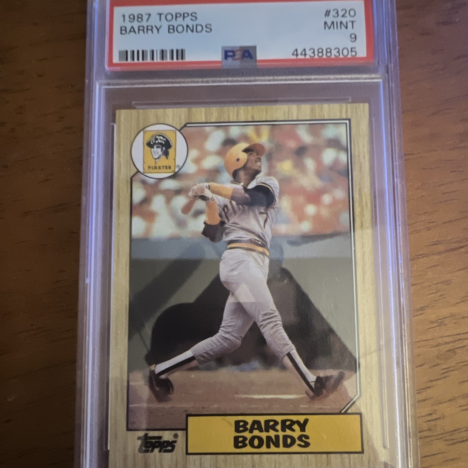 Topps 1987 Barry Bonds Rookie RC #320 Pirates MLB PSA 9 Graded view 1