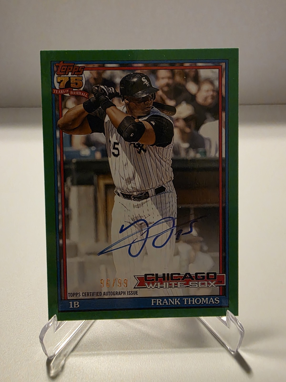 Frank Thomas 2026 Topps Series 1 1991 Auto Green Parallel /99 #91A-FT