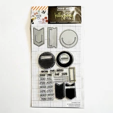 PLANNER CLIP TABS Hero Arts Clear Stamps & Cutting Dies DC153 Kelly Purkey bb323