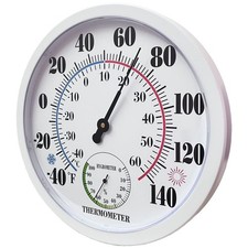 Indoor Outdoor Wall Thermometer Hygrometer Waterproof Large Display