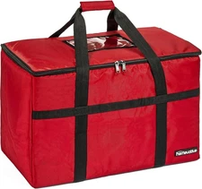 Homevative Thermal Insulated XL Food Delivery Bag, Red