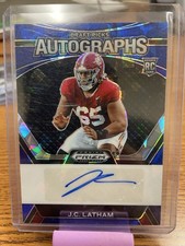 J.C. Latham 2024 PRIZM DRAFT PICKS Blue RC AUTO #DPA-JLM 62/75 Alabama