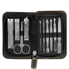 Premium Stainless Steel Nail Clippers Set - Travel Grooming Kit, 10pc Manicur...
