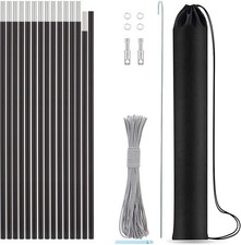 Aluminum Tent Poles Replacement,Pre-Assembled 20ft 0.4in, Black