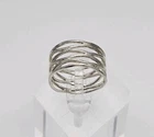 Sterling Silver Vintage Openwork Weave 11mm Band Ring Size 9 Unidentified Mark