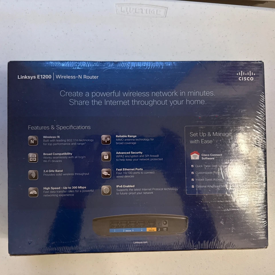 思科 Linksys E1200 无线-N300 路由器 - 全新包装 快速发货 — 第 2/4 张图片