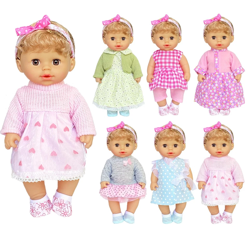 JING SHOW BUSSINESS 6 Sets Baby Girl Doll Clothes Dress for 10-12 Inch Doll - Image 3 of 4