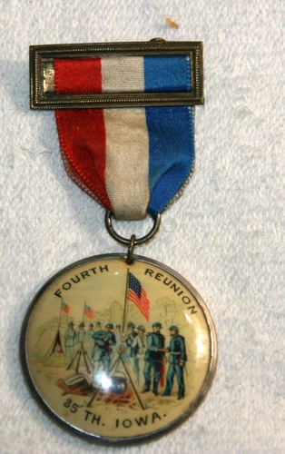 LOT (C) GAR BADGE WITH RIBBON, 4TH REUNION 35TH IOWA