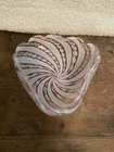 Vintage Murano Clamshell Glass Bowl Italy Mid 20th Century