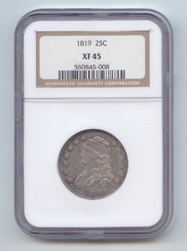 1819 Capped Bust Quarter, NGC XF-45
