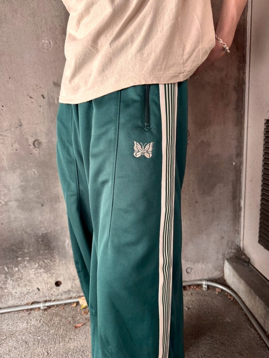 NEEDLES H.D Track Pants Poly Smooth Green Size XS,S,M New