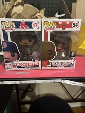Funko Pop! Michael Jordan #54 Figure and Mookie Betts Funko Pop! Red Sox #17