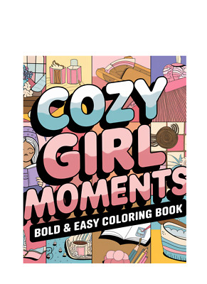 Cozy Girl Coloring book  Large Print Easy Designs Stress Relief Coloring