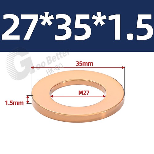 Copper Sealing Washers Metric - M3 M4 M5 M6 M8 M10 M12 M14-M60 Sump Plug Washer - Picture 116 of 130