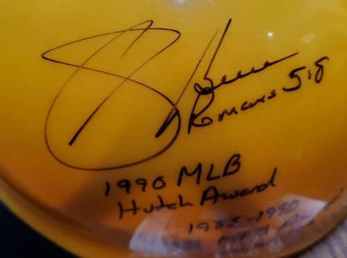 Full Size Pirates Autographed Sid Bream Souvenir Helmet 5 Stats Baseball JSA COA - Picture 2 of 7