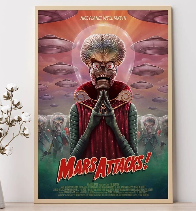 Mars Attacks! (1996)--Movie Poster, Art Prints, Home Decor,Wall Art