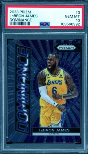 LeBron James Card 2023-24 Prizm Dominance #3 PSA 10