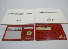 Omega Aqua Terra Watch 25778000 Cal. 1424 Instructions Pictograms Warranty Cards
