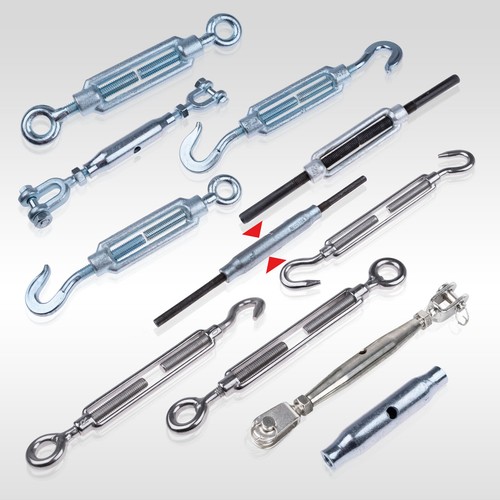 Spannschloss Seilspanner Spannschraube Spannschlösser Haken Öse Schäkel Gabel - Bild 6 von 19