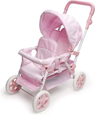 Folding Double Front-To-Back Doll Stroller for Dolls up to 18 Inches - Lightw...
