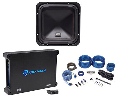 MTX S6510-44 10'' 500 Watt RMS Car Audio Square Subwoofer+Mono Amplifier+Amp Kit