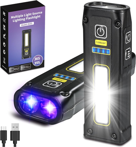 Mini UV Flashlight Super Bright LED 365nm 395nm with COB Side Light EDC Light - Picture 12 of 12
