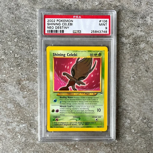 PSA 9 SHINING CELEBI 106/105 - Neo Destiny 2002 WOTC holo MINT