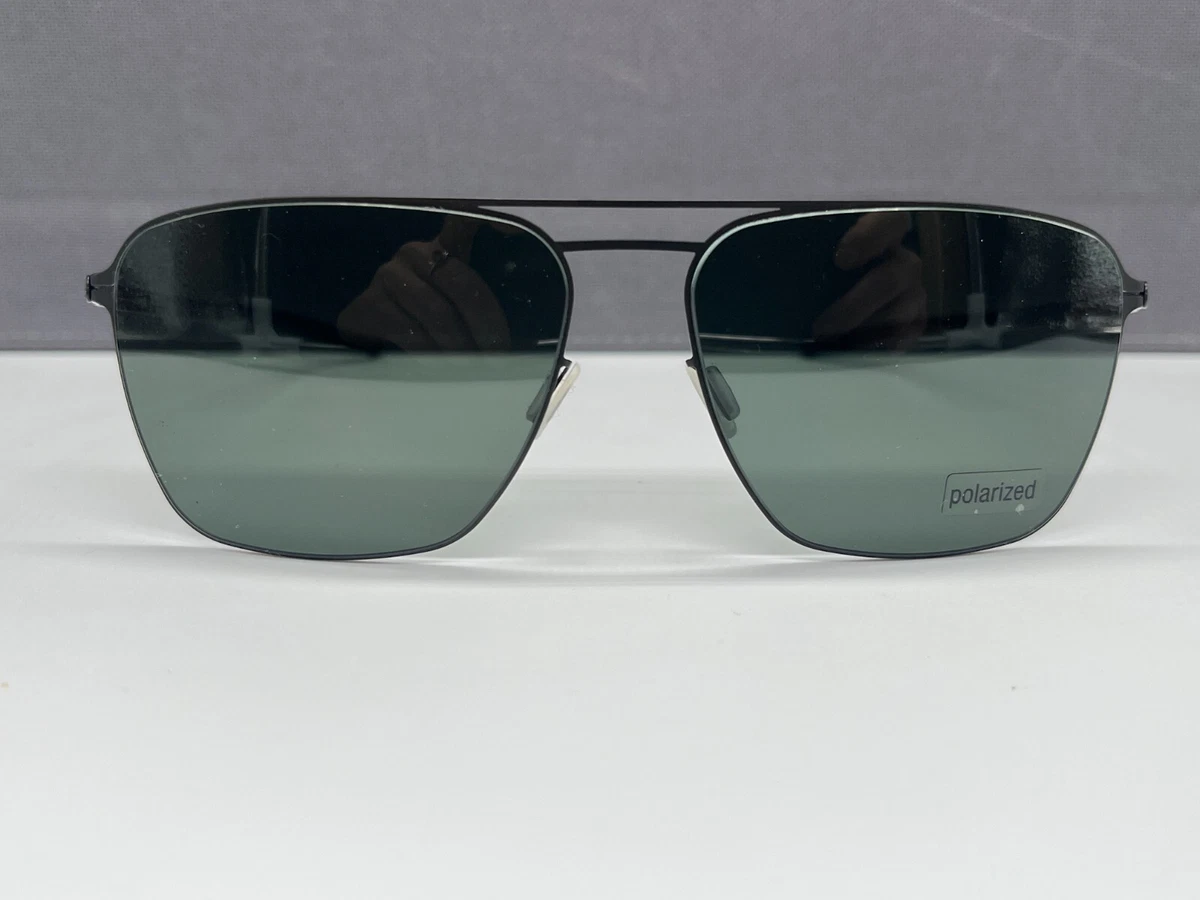 Lunettes De Soleil Ic! Berlin Unisexe - Modèle Pilote XL En Gun Metal, Style Biker, Monture Acetate Et Métal