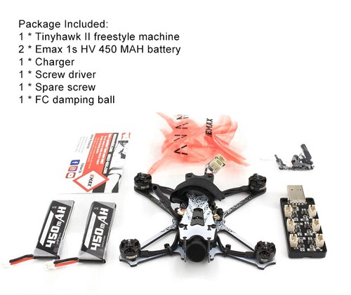 Emax Tinyhawk II Freestyle Racing Drone BNF Compatible Frsky D8 F4 5A ESC Motor - Picture 10 of 10