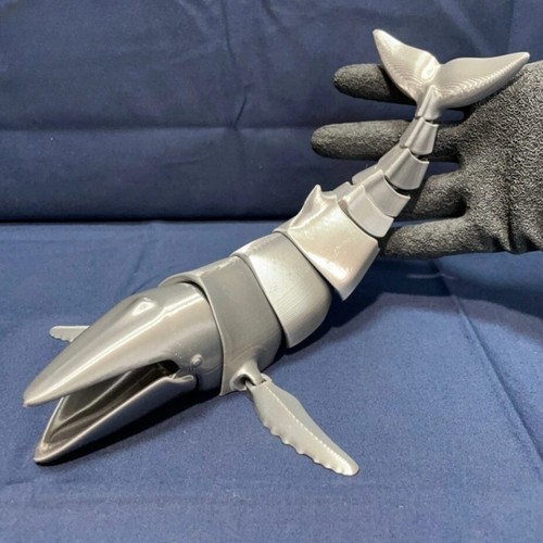 Flexi Humpback Whale with a movable jaw, Articulated Fidget Toy, 3D Printed - Picture 18 of 44