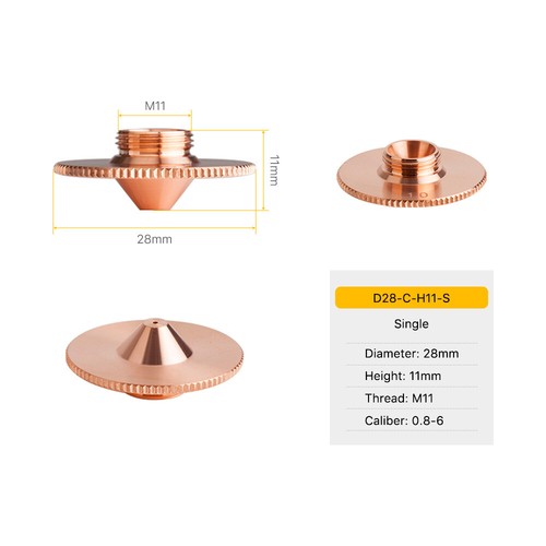 Ugello laser strato singolo diapositiva altezza 28 mm 11 mm per testa laser in fibra - Foto 5 di 16