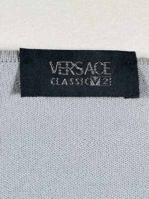Gianni Versace Collection Classic V2 Gray Cotton Pullover Long