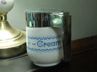 Gemco Milk Glass ~ White/Blue ~ Flip-Top Lid ~ Cream Creamer ~ Vtg Tableware Ltd