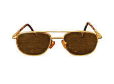 Vintage Gold Aviator Sun/Eyeglasses Frame Double Bridge Glasses Eyewear 60s