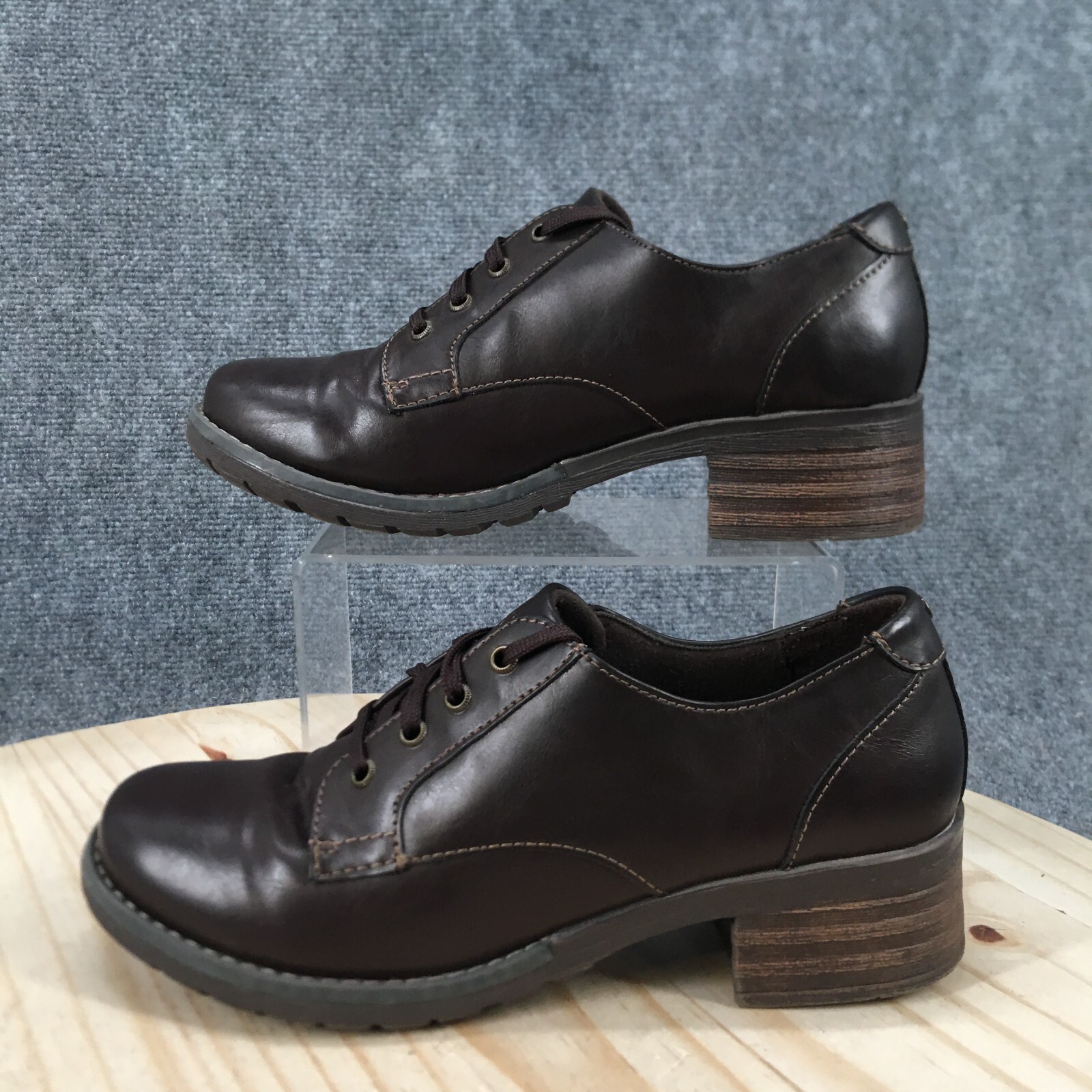 SAOLA Scarpe Eastland donna 8 5M Trish Oxford marrone stringate casual comode tacco a blocco