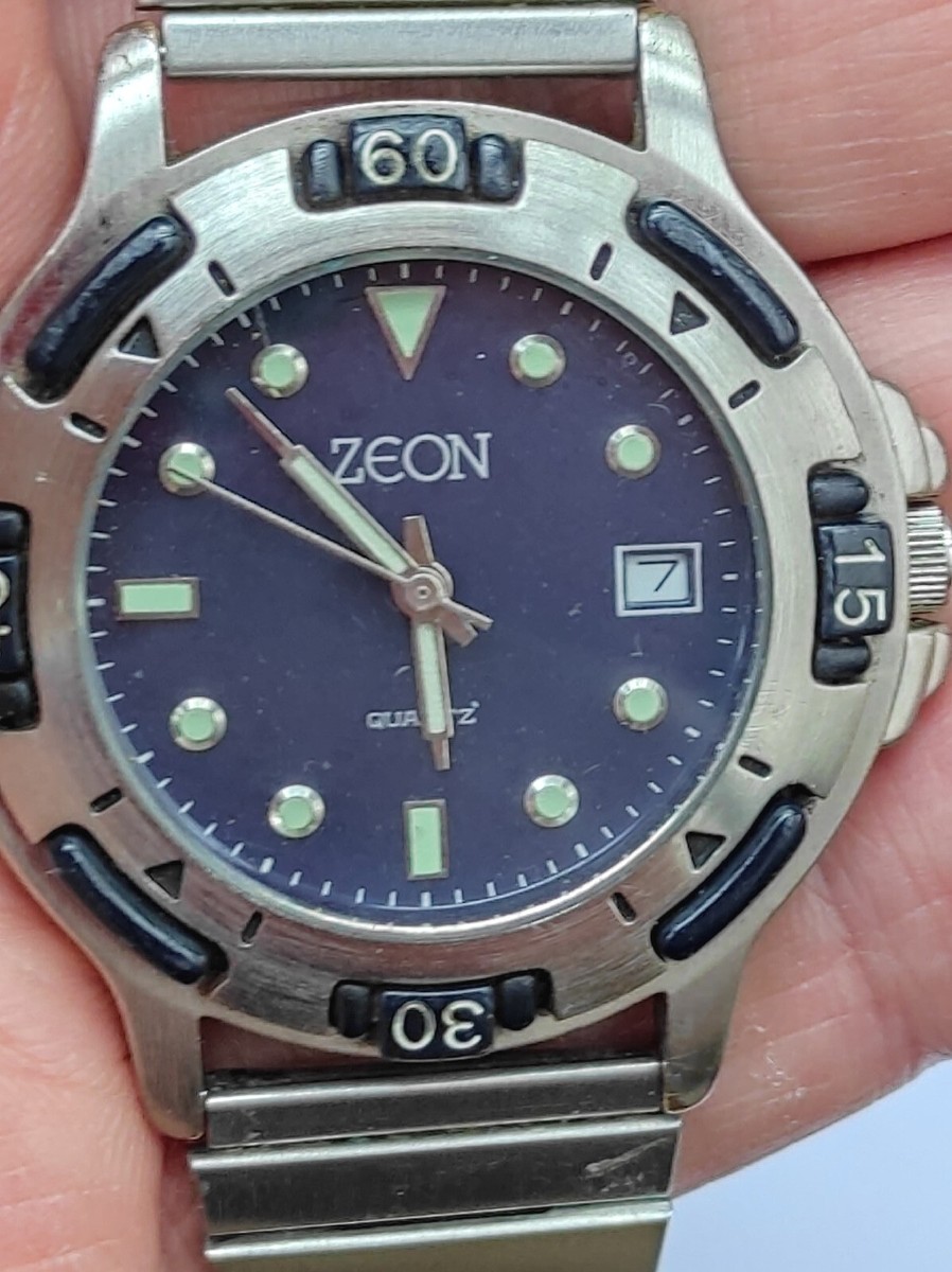 Zeon casual Mens date function stainless steel quartz watch | eBay