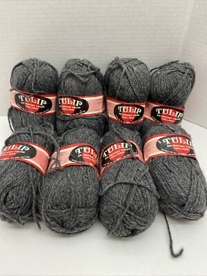 TULIP 8 Skeins Wool Blend Gray YARN Holland New Vintage