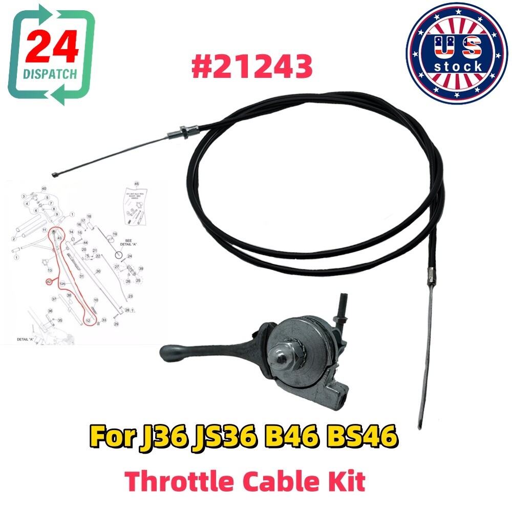 #21243 Cable For J36 JS36 B46 BS46 Trowel Machines Throttle Cable Kit 1SET