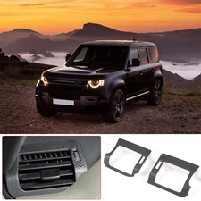 Matte Real Carbon Fiber Console Side Air Outlet Frame Trim For LR Defender 20-23