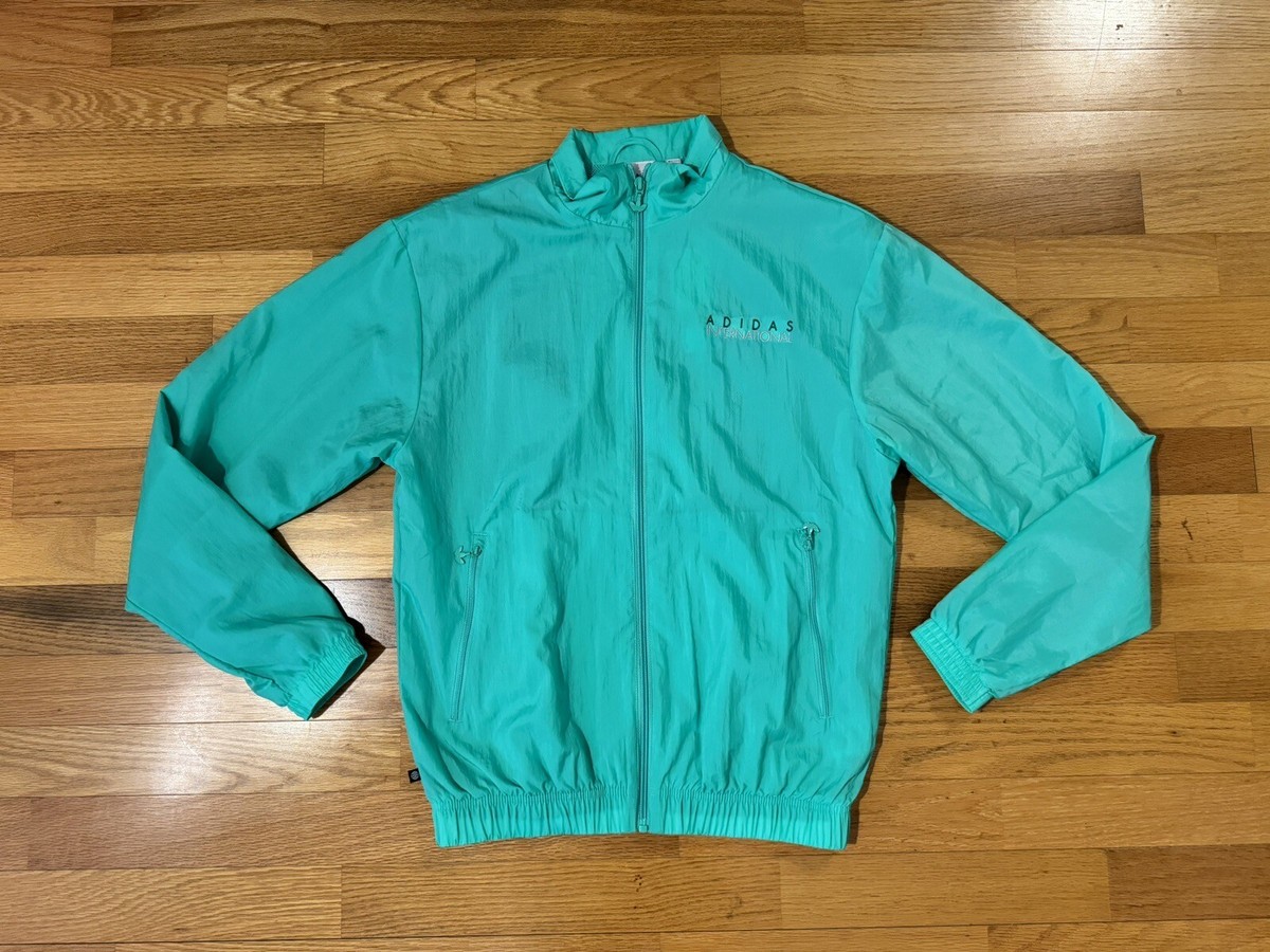 New L Adidas Sports Club Jacket International Track Jacket Green