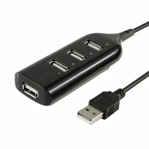 Neuf Mini 4 Port USB 2.0 Splitter Hub haute vitesse 480 Mbps pour PC portable US BLACK