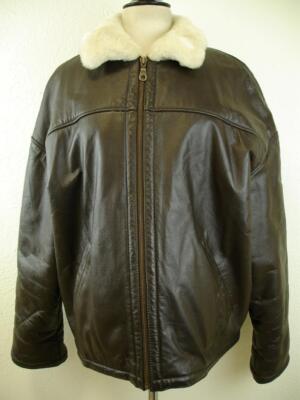 Men's L Wilsons Brown Leather B-3 Style Bomber Flight Jacket Men's L Wilsons Brown Leather B-3 Style Bomber Flight Jacket