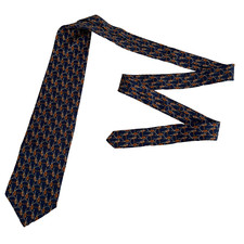 Brooks Brothers Makers Tie Men's Chain Ring All Silk Necktie Handmade In USA